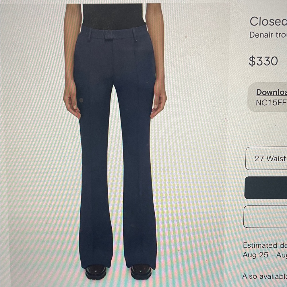 Closed Women's Navy Blue Pintuck Flare Pants